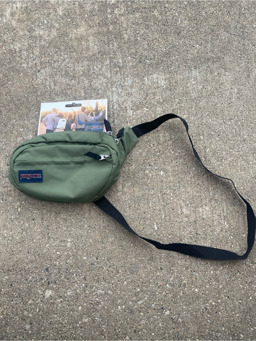 🌈 BNWT Jansport Olive Green Belt Bag with Black Strap